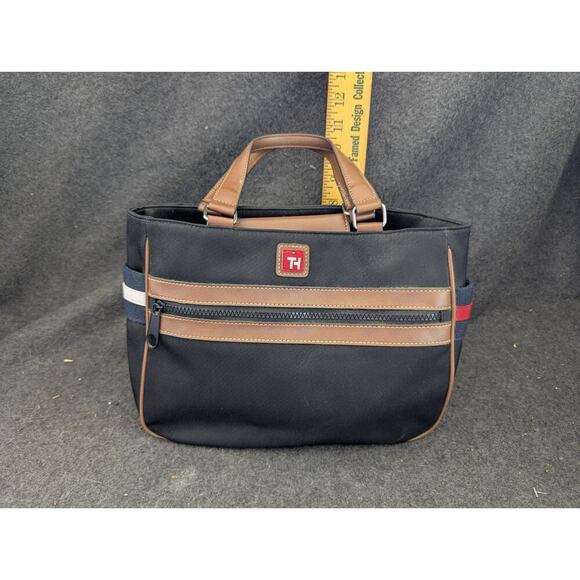 Tommy Hilfiger Handle Bag Purse Tote Leather Straps And Bottom - Picture 1 of 14